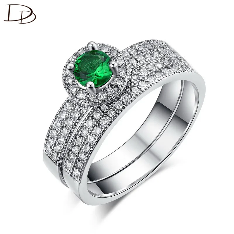 DODO, роскошное модное обручальное кольцо Bague Bijoux с 2 круглыми кольцами, AAA циркония, ювелирное изделие для женщин, серебряный цвет и белая медь, Kpop DD007