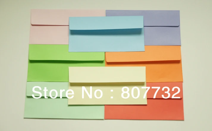 

220*110mm (DL) Colored Envelope, Plain,120g, Red, Purple, Blue, Orange, Ivory, Pink, Green. Wedding, Company Invitation