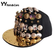 Кресло-качалка Кепки Для мужчин прохладный бейсболки мужские хип-хоп большой ручной работы шапки с алмазами для женщин; танцевальные бейсболка Chapeu Masculino YY0243