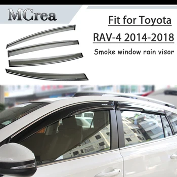 

MCrea 4pcs ABS Car Styling Smoke Window Sun Rain Visor Deflector Guard For Toyota RAV4 XA40 2014 2015 2016 2017 2018 Accessories