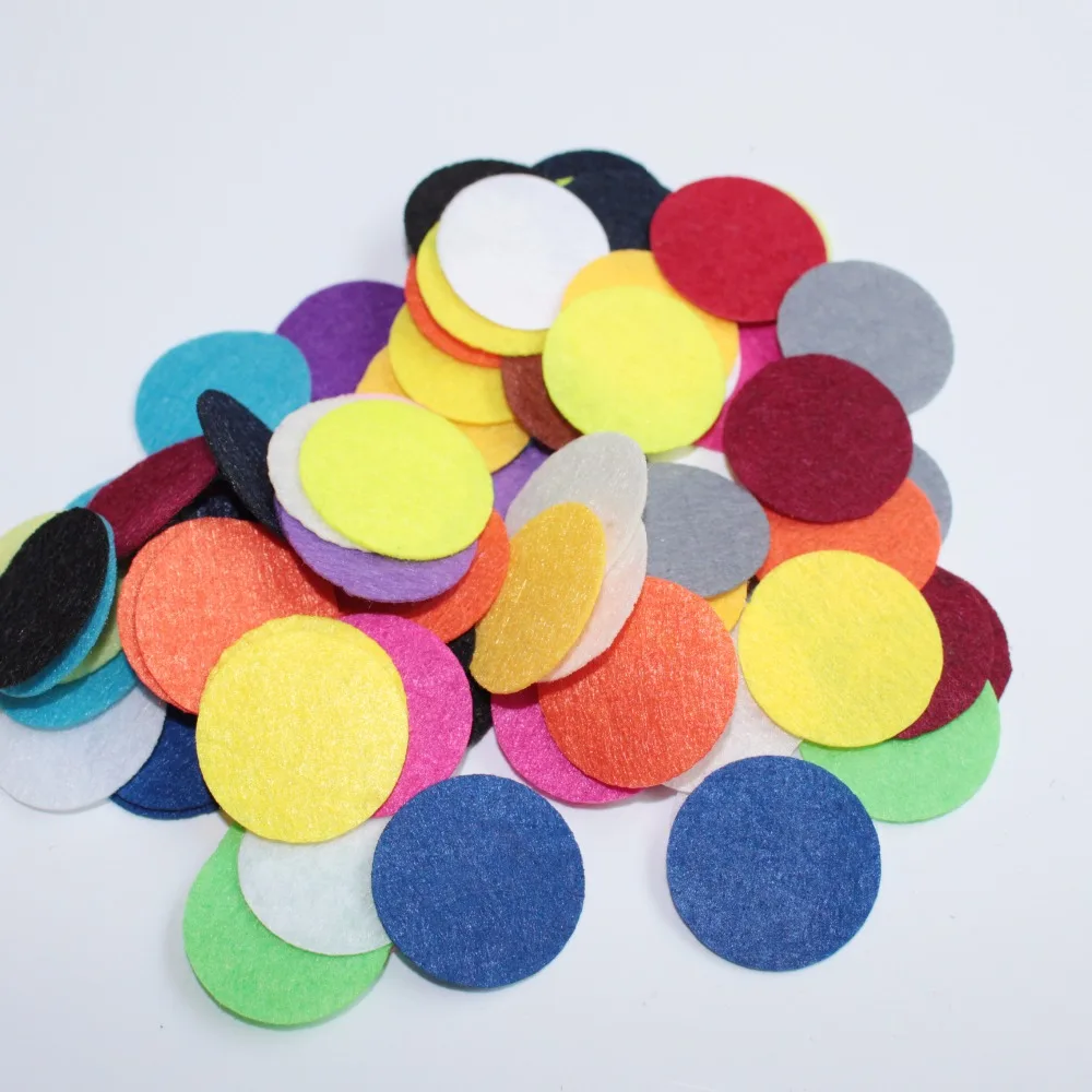 

Random Mixed Color Round Felt fabric pads accessory patches circle felt pads, fabric flower Accessories 3cm