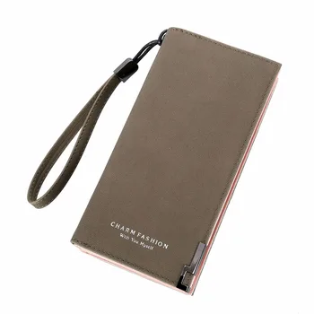

Daily Long Clutch Solid Leather ID Holder Burse Casual Fashion Coin Purse Zipper Women Wallet Wristlet Students