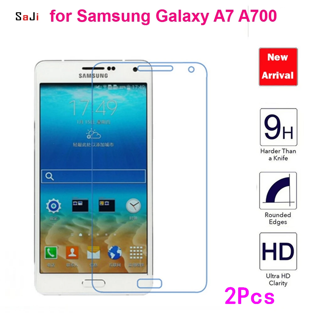 2 шт. 2.5D 0 26 мм 9H Премиум Закаленное стекло для Samsung Galaxy A7 2015 A700 A7000 A700F защитная