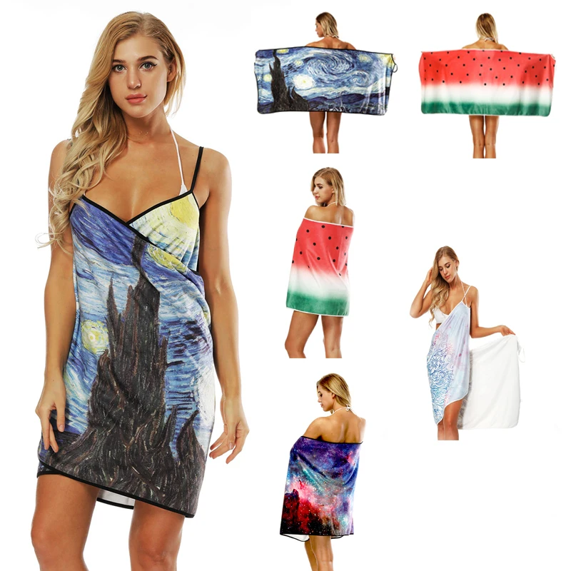 

Enipate 2018 New Fashion Womens Bath Beach Towel Bathrobes Creative Spa Sauna Dress Body Beach Wrap Cover Up Swimming Skirt