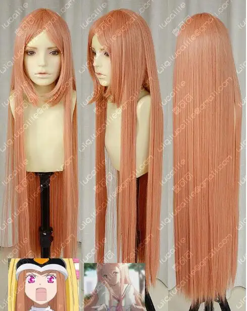 

WIG 100CM MAWARU-PENGUINDRUM Long Orange Straight Cosplay Wigs Free Shipping