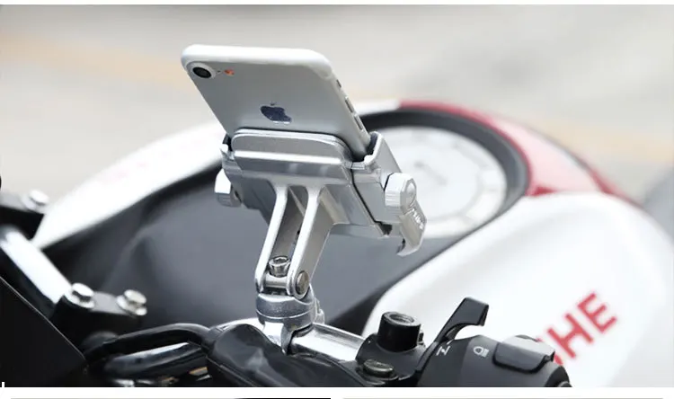 Aluminum Alloy Motorcycle Motorbike Handlebar Phone Holder Universal Rearview Mirror Bike Bicycle Holder Soporte Celular Moto flexible mobile holder