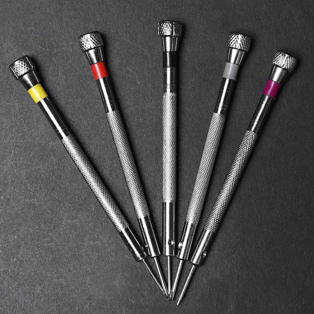 5pcs 0.8-1.6mm Precision Mini Small Screwdriver Set with Slotted Phillips Bits for Watch Glasses Screw driver Repair Tools