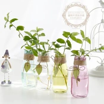 

Zakka multicolour glass vases home decoration flower vases tabletop shelf flower pots dining table design