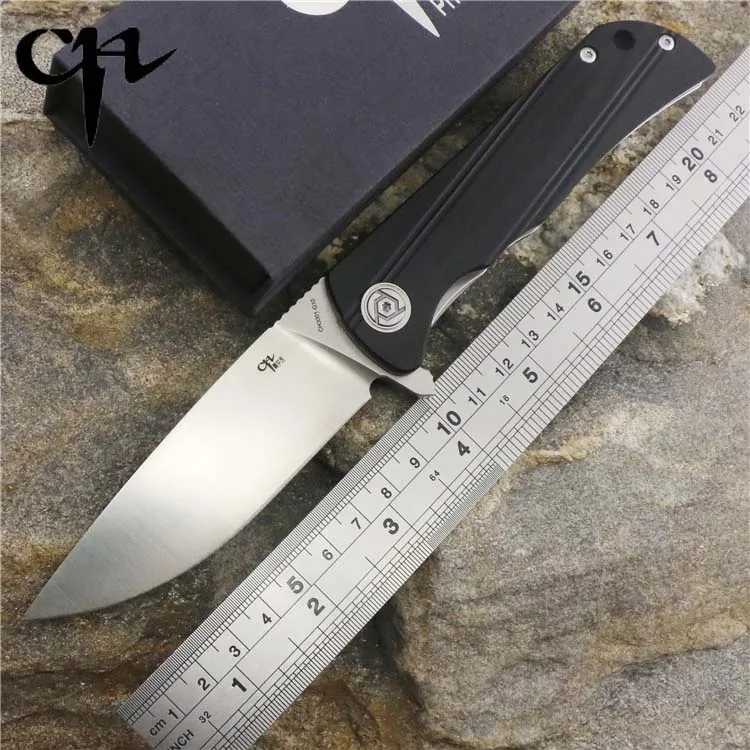 

CH New CH3001-G10 Flipper folding knife D2 blade ball bearing G0 + steel handle camping hunting pocket knife EDC tools