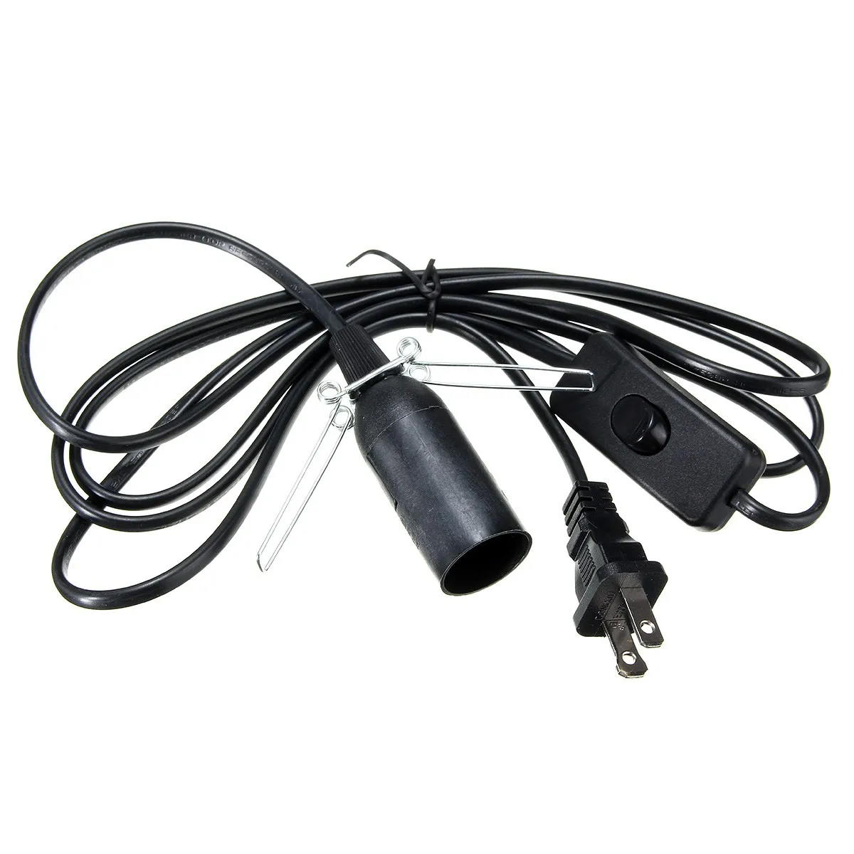 Smuxi E14 Lamp Holder with On Off Switch Black E14 Socket Pendant Lamp