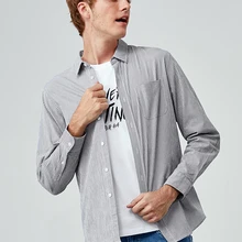 SEMIR мужские рубашки с длинным рукавом в клетку новая хлопковая Мужская Осенняя Студенческая Гонконгская стильная ретро шикарная рубашка