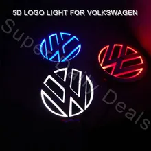 NEW VW Led Emblem Badge Sticker Lamp for Volkswagen GOLF/MAGOTAN/CC/TIGUAN/BORA/SCIROCCO Red Blue White 5d led logo light