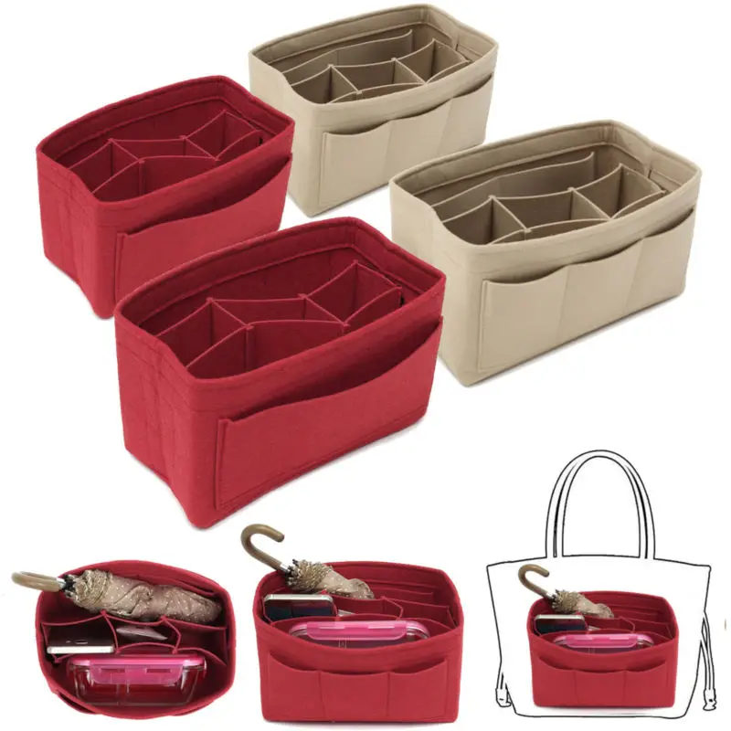 

2019 Girl Toiletry Storage Bags Felt Makeup Bag Organizer Insert Bag Organizer Insert Multi-functional Travel Cosmetic Bag