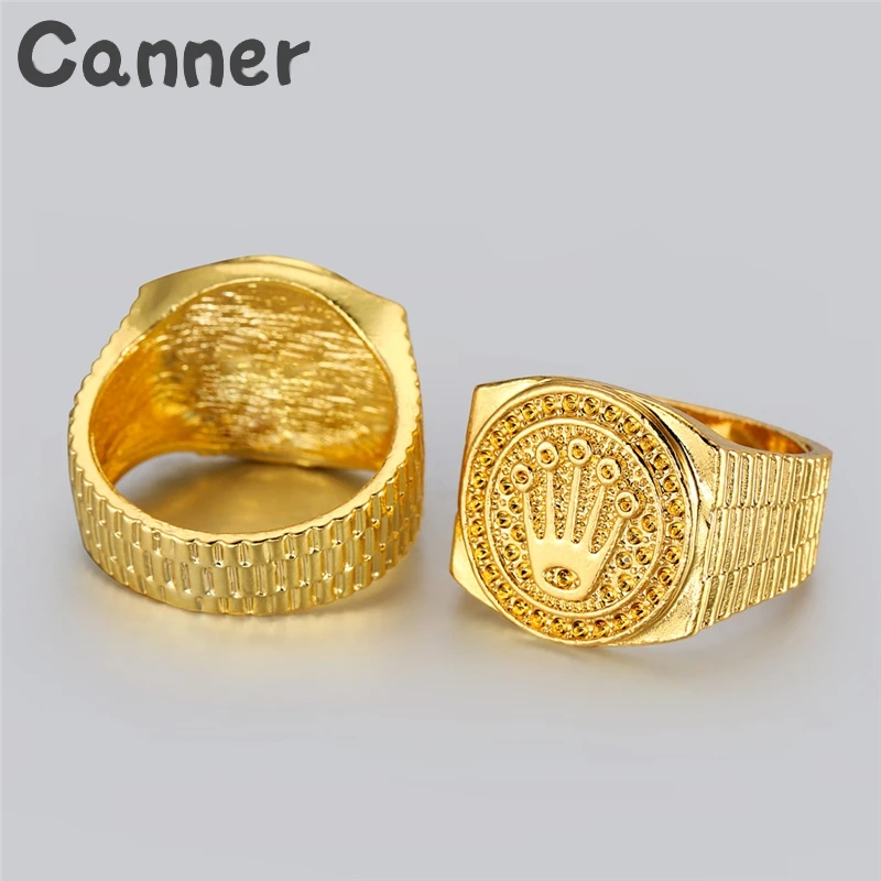 

Canner Hip Hop Pave Rings Men Bling Crown Gold Band Ring Punk Zircon Statement Rings Jewelry Anillos Mujer Wedding Anillos A40