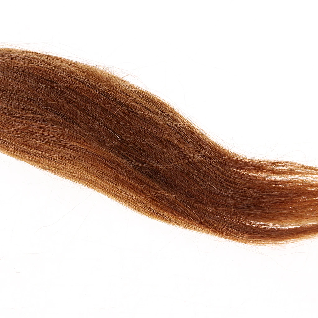 Pure Mohair Hair Straight Wig for Reborn Doll Baby Doll Supplies DIY Brown One Stripes Brown Long Straight Hair Wig