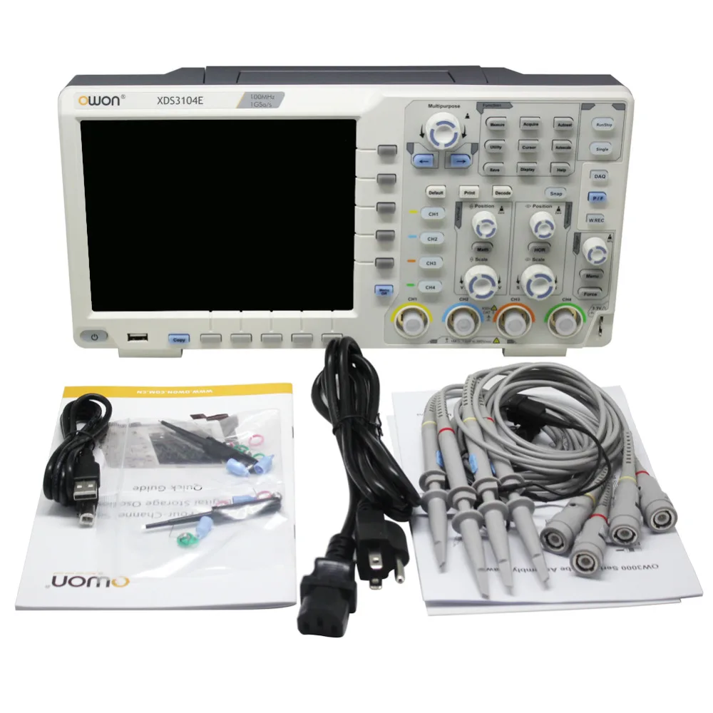 Цифровой осциллограф OWON XDS3104E 100 МГц 4 канала 8 бит сенсорный экран с низким уровнем