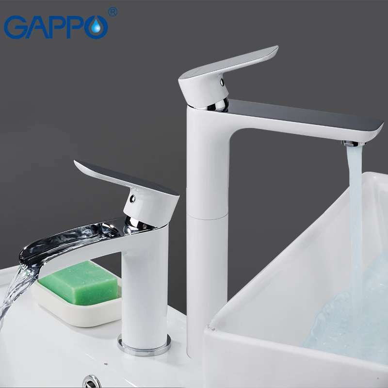 Online GAPPO weiß chrom messing Becken Armaturen wasserfall wasserhahn becken mischer waschbecken wasserhähne groß badezimmer wasserhähne niederschläge mixer griferia