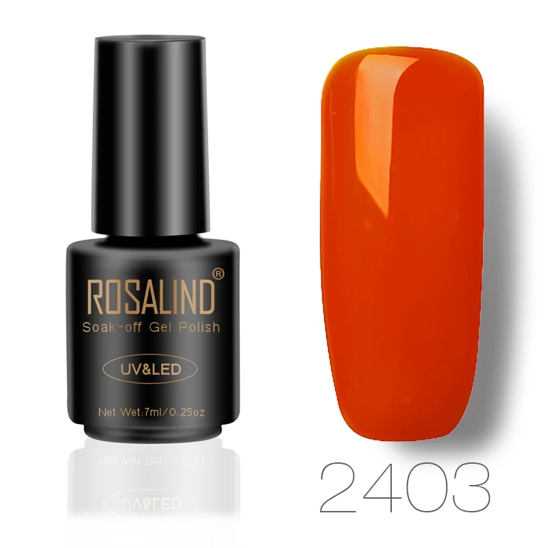 ROSALIND гель 1 S черная бутылка тыквенный цвет набор самых желанных ногтей гель лак верхнее базовое пальто необходимо ногтей УФ светодиодный гель лак - Цвет: 2403