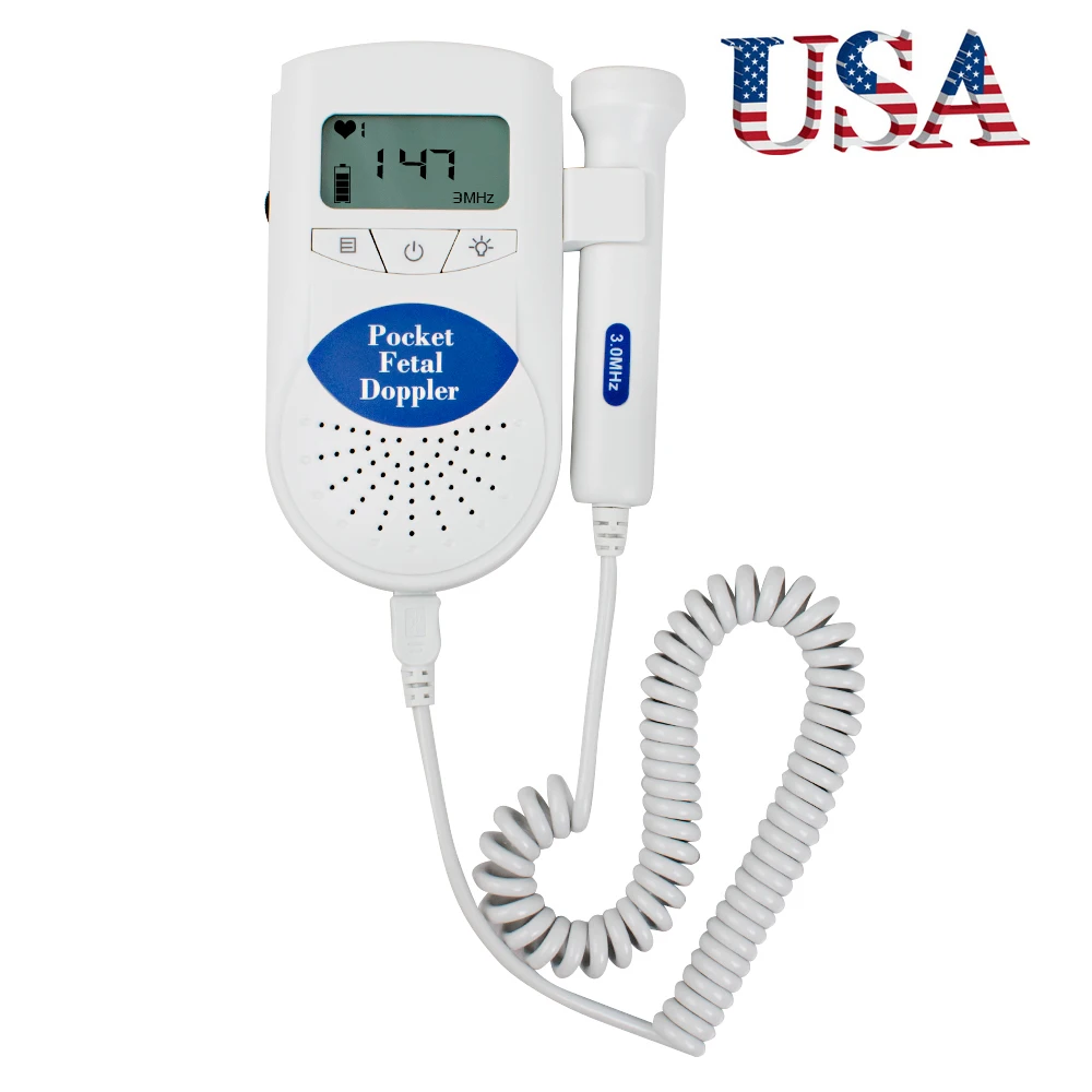 

Fetal Heart Doppler 3MHz Probe LCD Pocket Prenatal Heart Baby Sound Fetal Doppler Monitor