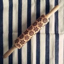 2 шт. рождественское печенье Скалка с собачьим снегом Рождественская елка шаблон инструмент для выпечки Рождественская деревянная Скалка Прямая