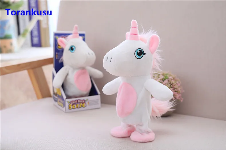 Talking Unicorn Electric Walking Repeater Record Kawaii Plush Toys Baby Stuffed Animals Horse Doll Unicorn Birthday Gifts XPC