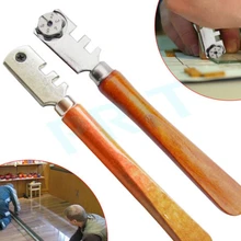 Многофункциональный портативный шестиколесный стеклорез высокопрочный ролик из красного дерева круглая плоская ручка стеклянный нож строительные инструменты