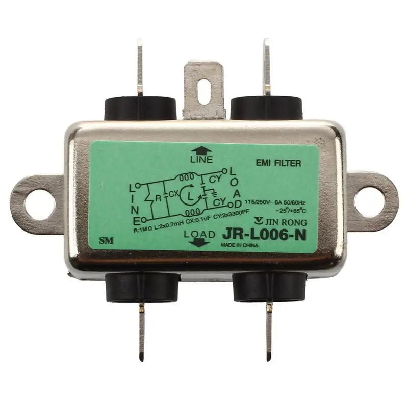 

Solder Lug Terminal 6A 115/250VAC Power Line EMI Filter