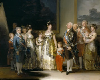 

Classical figurative painting canvas portrait art poster picture court painting Charles IV of Spain and His Family, 1800 by Goya
