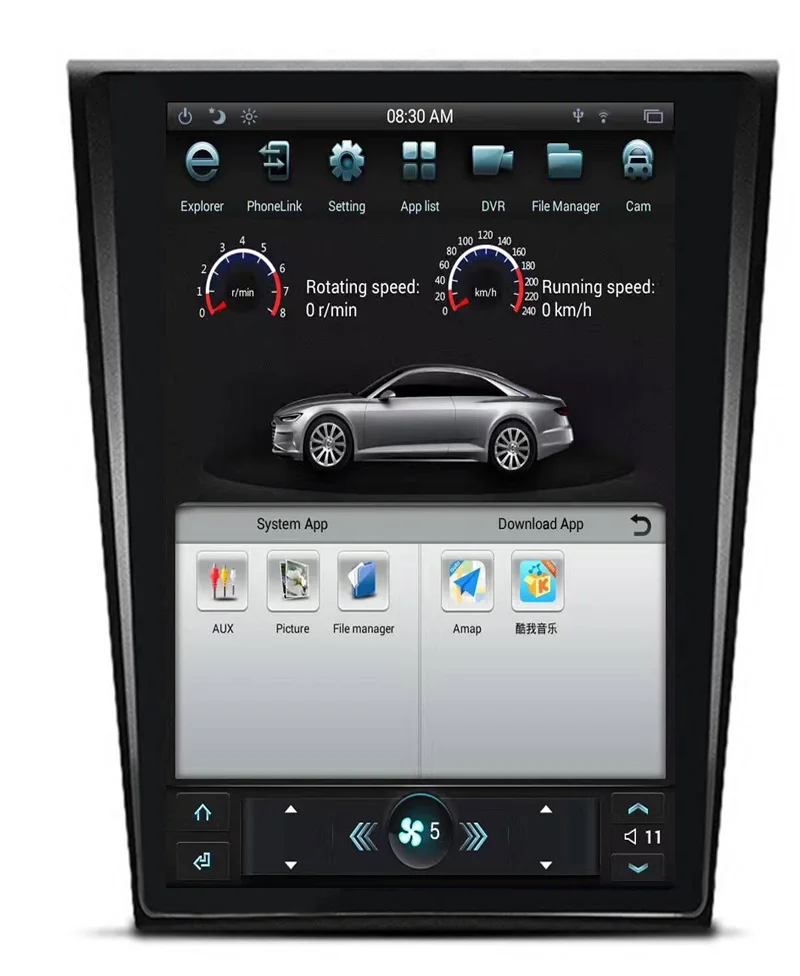 Top 10.4" Tesla Android Car Radio GPS Multimedia Stereo Headunit For Ford Mondeo 2013-2017 Vertical Screen Auto Audio 2GB+32GB 1