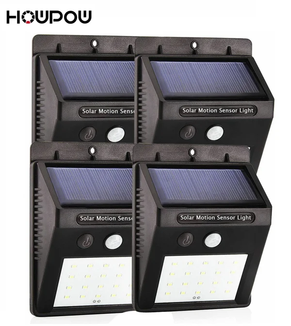 

HOWPOW Waterproof 20LED 4Pcs Solar Light Solar Power PIR Motion Sensor LED Garden Light Outdoor Pathway Sense Solar Lamp Wall