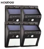 HOWPOW Waterproof 20LED 4Pcs Solar Light Solar Power PIR Motion Sensor LED Garden Light Outdoor Pathway Sense Solar Lamp Wall