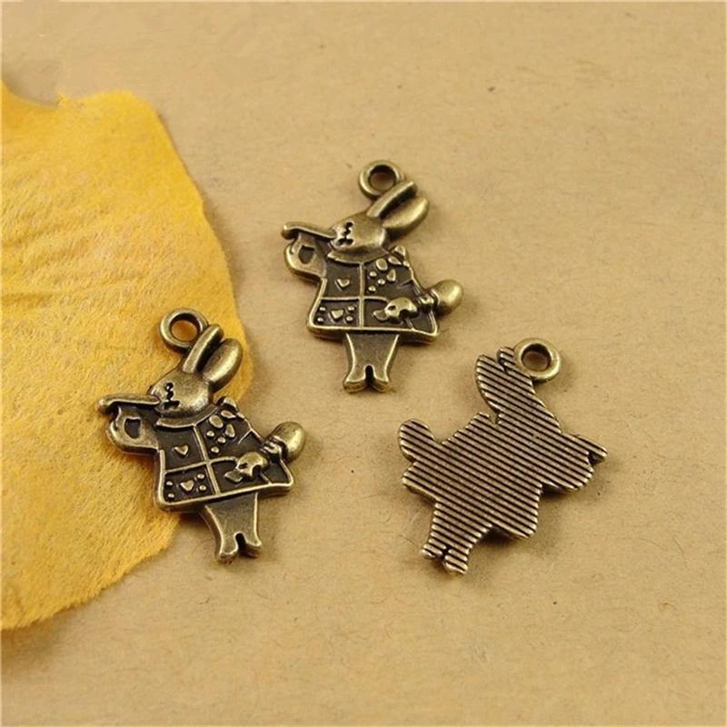 

GOINHOT 100pcs/lot Antique Bronze Fashion DIY Rabbit Music Charms Bracelet Necklace Jewelry Making 20*14MM