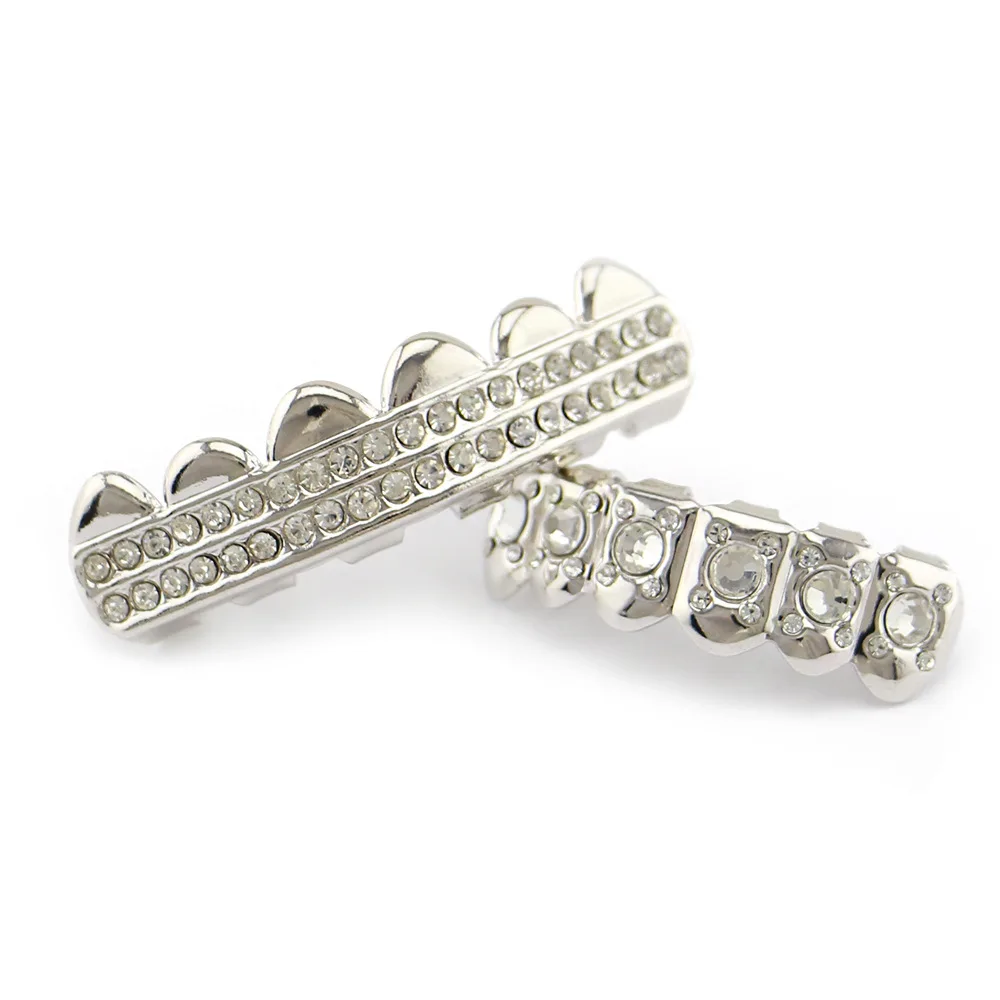 Lucky Sonny Hip Hop Teeth Grillz Crystal Punk Men Bijoux Top & Bottom Dental Grills Teeth Caps Halloween Party Jewelry LST1018 (17)