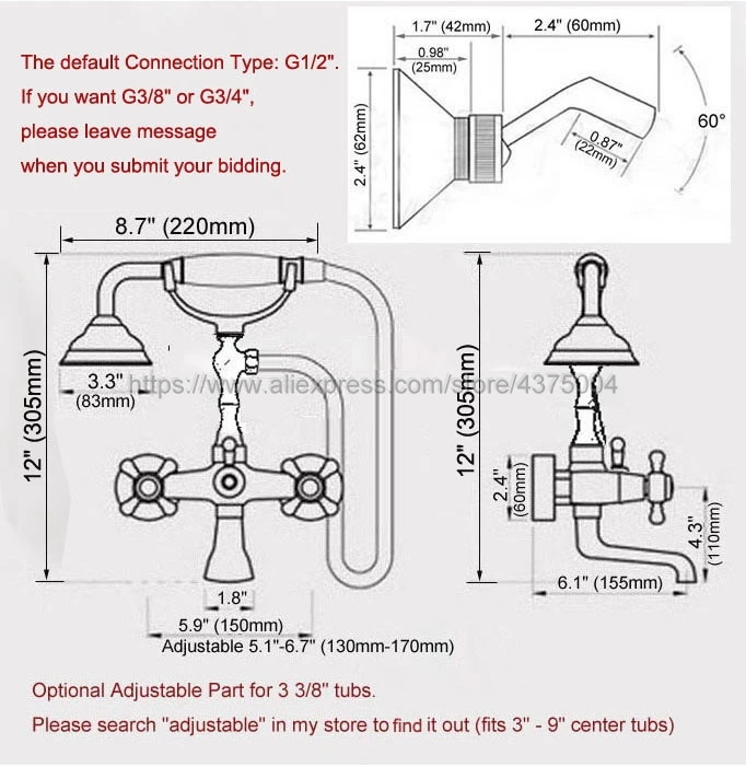 Bathtub Faucet Chrome Wall Mounted Rain Shower Faucet Round Handheld 2 Handle Luxury Bathroom Mixer Tap Set Nna227