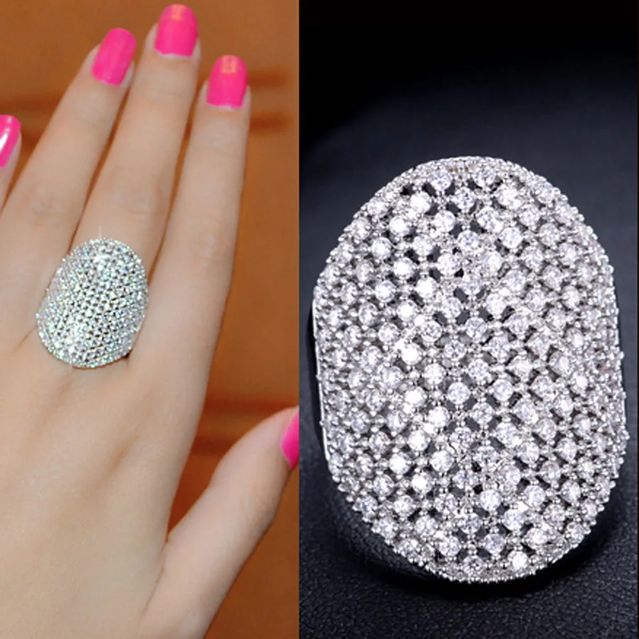 YaYI Jewelry Fashion Princess Cut 4.7 CT White Zircon Silver Color Engagement Rings wedding Rings Party Rings
