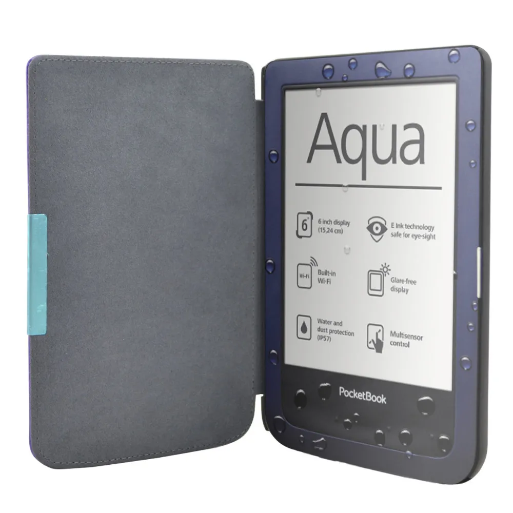 Тонкий кожаный чехол для PocketBook aqua(640) 50 шт./лот