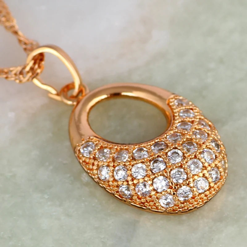 Fine jewelry CZ Yellow gold Overlay Necklaces & pendants for womens