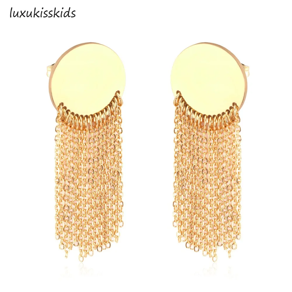 

LUXUKISSKIDS 2018 Trendy Geometric Cirlcle Drop Earrings Women Fashion Jewelry Pendientes Mujer Moda
