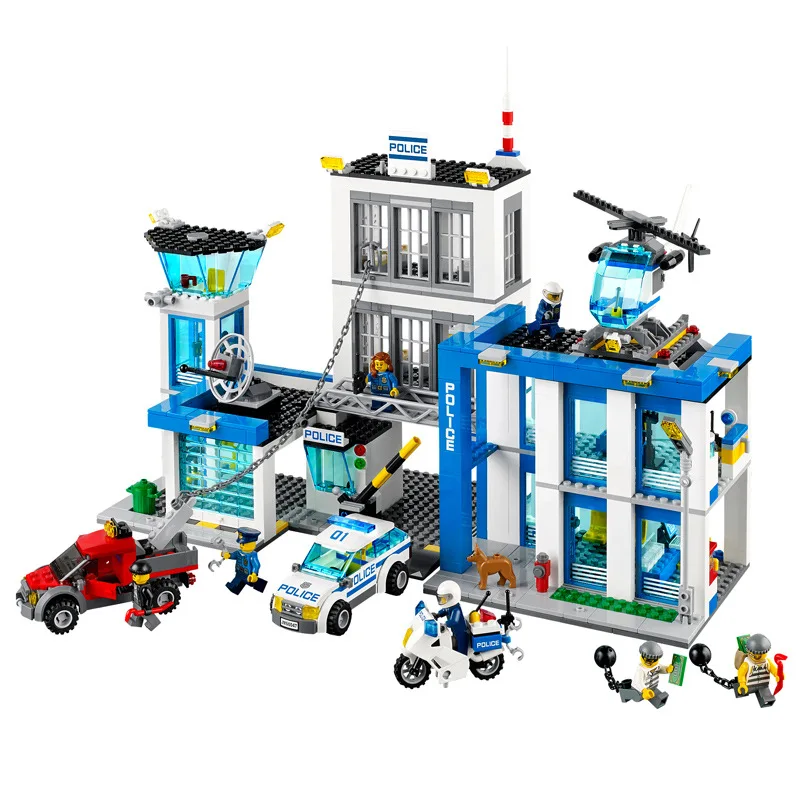 Bela 10424 совместимые Legoings городской полицейский участок строительные блоки