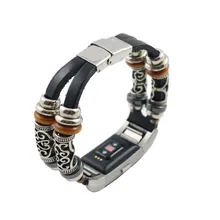 Сменный кожаный браслет ремешок браслет для Fitbit Charge 2 Мягкие Ремешки для наручных часов