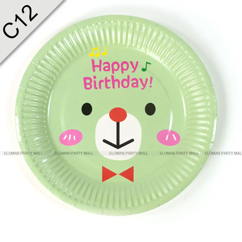 6 шт. 7 дюймов мультфильм автомобиль diposable бумажные тарелки для вечеринка для мальчика день рождение детей с днем рождения бумаги тарелка для торта - Цвет: C12