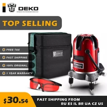 DEKO LL5 Series 5 Line 6 Points красный лазерный уровень по горизонтали и вертикали 360 ° интеллектуальная Регулировка завод