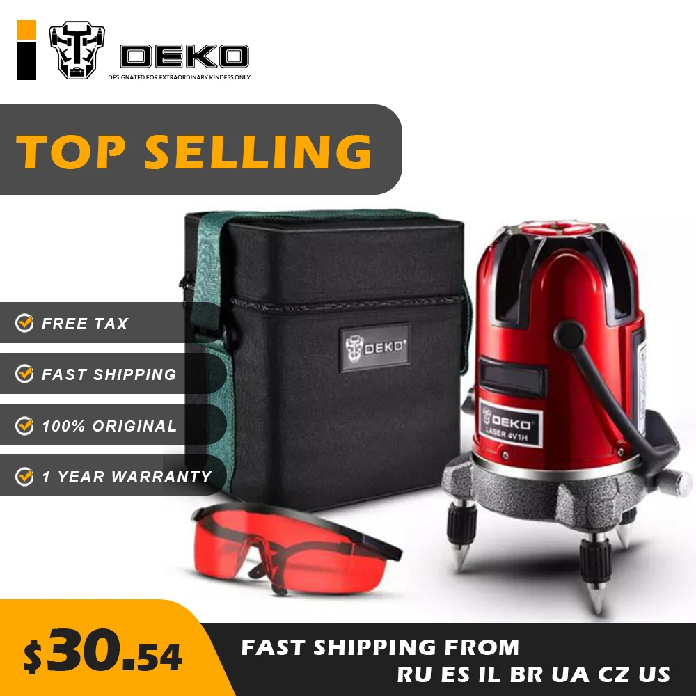 

DEKO LL5 Series 5 Line 6 Points Red Laser Level Horizontal&Vertical 360° Intelligent Adjustment 100% Original factory