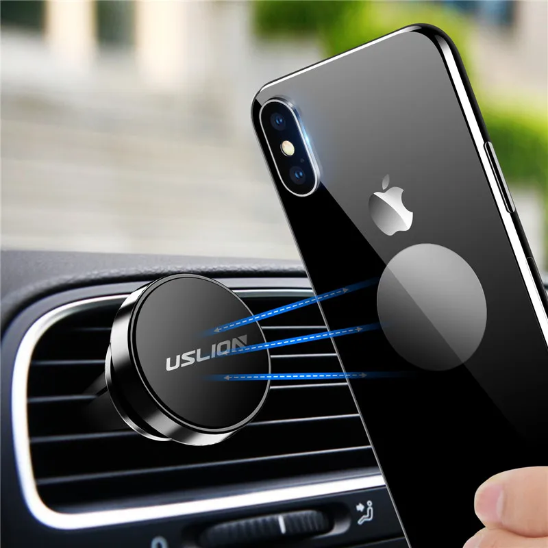 Автомобильный держатель для телефона USLION магнитный iPhone X 8 7 6 Galaxy S9|Подставки и