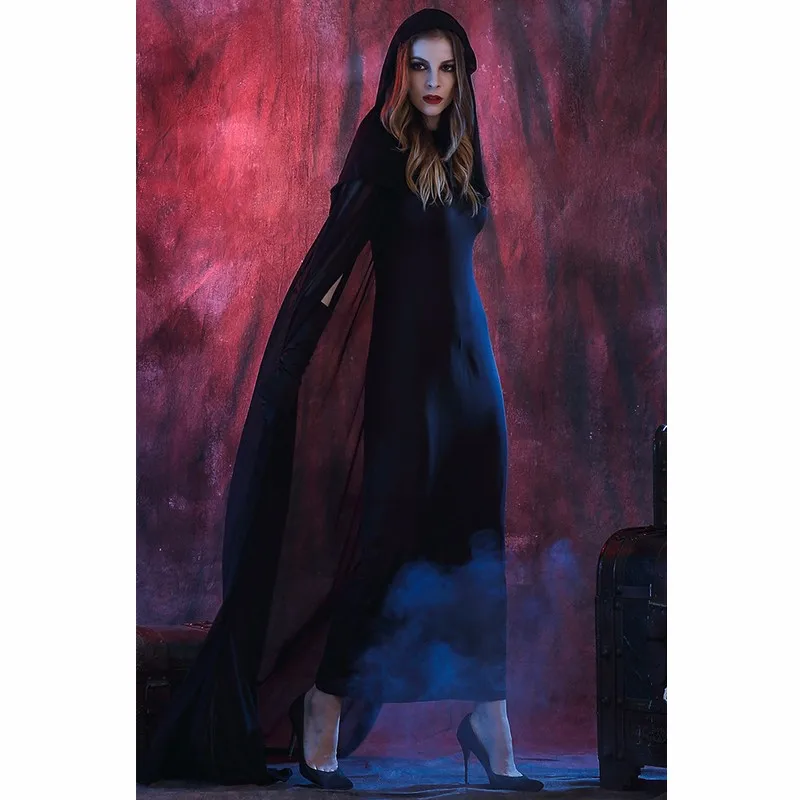 Ladies The Walking Dead Zombie Bride Horror Halloween Fancy Cloak Dress Costume Horror Black Female Ghost Party Outfit Cosplay (5)