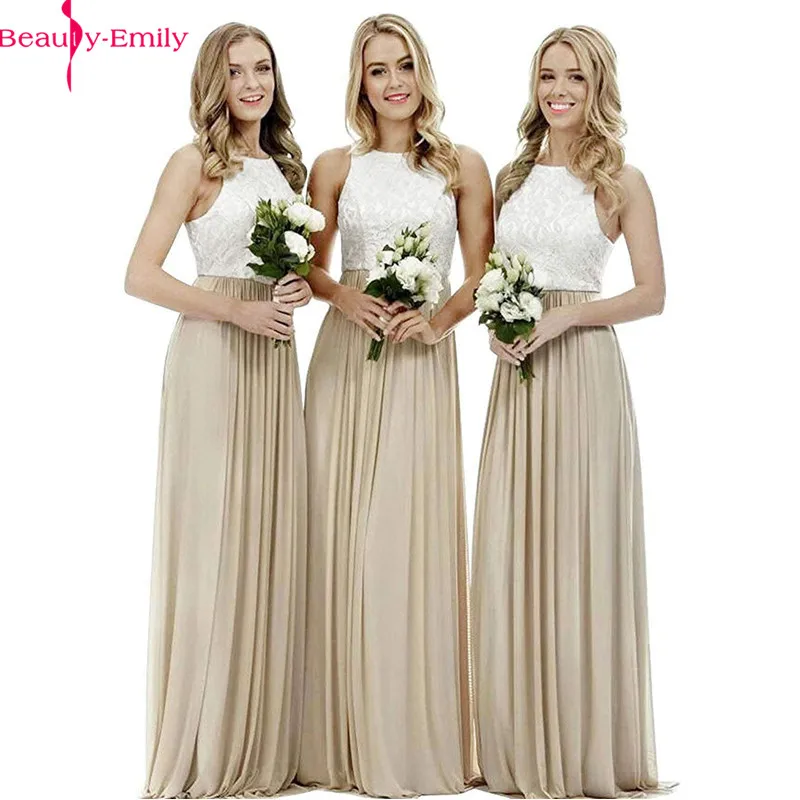

Charming Halter Neck Chiffon Bridesmaid Dress 2019 Sexy Sleeveless Lace Up Back Wedding Party Dress Robe Demoiselle D'honneur