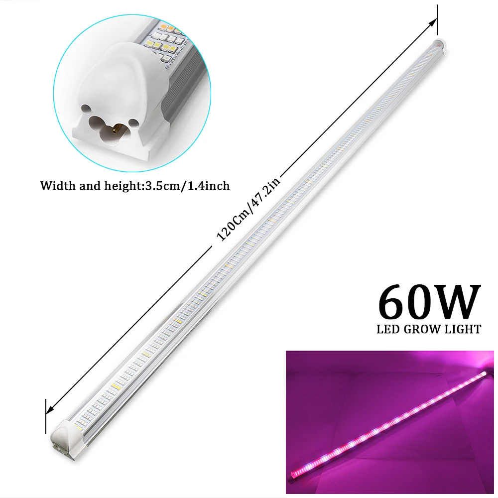  5Pcs/lot Integrated LED Tube Lamp Light 30W 45W 60W Full Spectrum LED Strip For Plants Hydroponic S - 32902054719