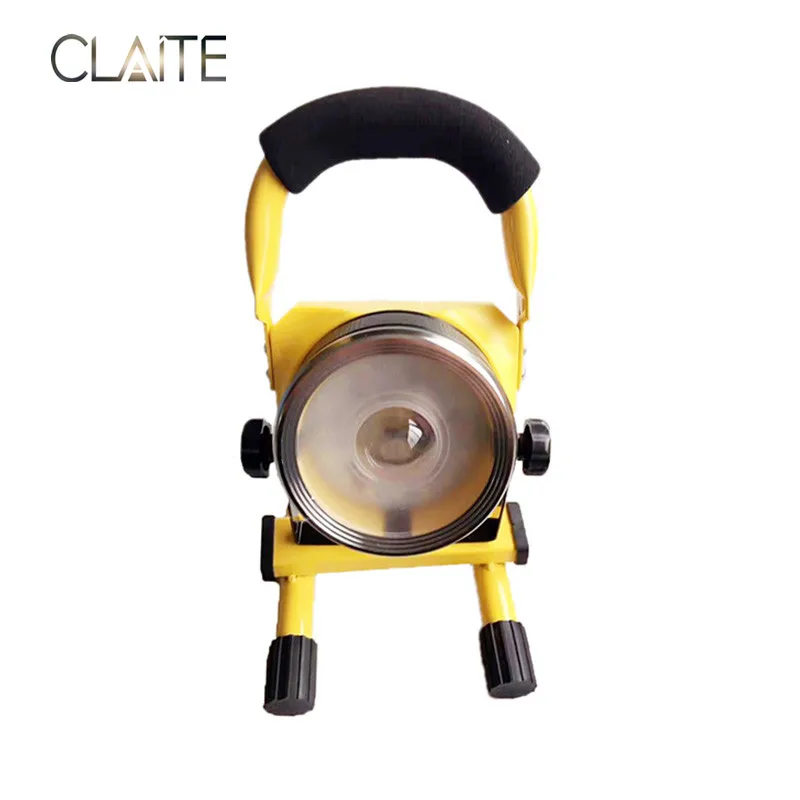 

CLAITE 20W Rechargeable LED Flood Light Portable Spotlight Outdoor Rotating High Power Floodlight for Camping with Adapter