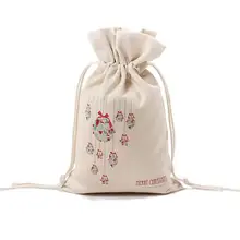 Холст Рождественский мешок Санты подарок для детей маленький размер мяч для хранения использования-идеально подходит для переноски подарков, конфет, украшения