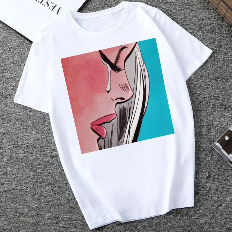 New Funny Print T Shirt Women Harajuku Short Sleeve T-shirt Vogue Virgin Mary Mia Aesthetic Tshirt Camisetas Verano Mujer 2019